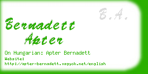 bernadett apter business card